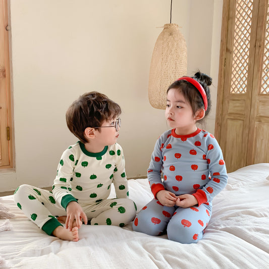 【D3081821】秋季款 兒童家居服套裝 純棉 薄款 睡衣兩件套-2色