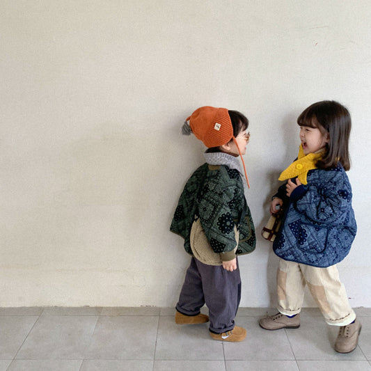 【D3111434】秋冬款 嬰幼兒童外套 復古棉服寬鬆加棉大衣-2色