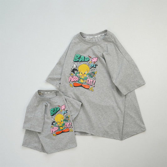 【S4032632】夏季款 親子裝 兒童短袖T恤 母女裝 寬鬆上衣 純棉