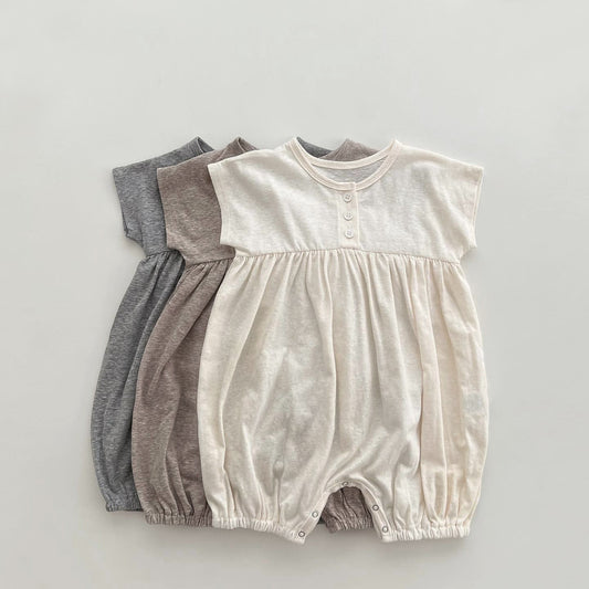 【K4040219】夏季款 嬰幼兒童包屁衣 柔軟棉燈籠褲嬰兒連體衣寶寶包屁衣-3色