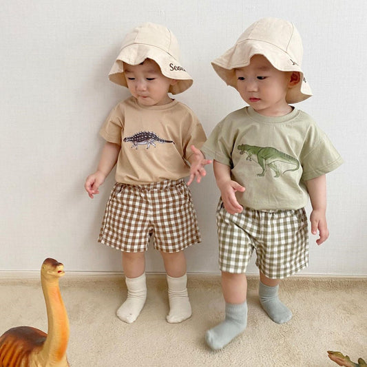 【S22051】夏款 兒童短袖上衣 純棉寶寶恐龍T恤-5色