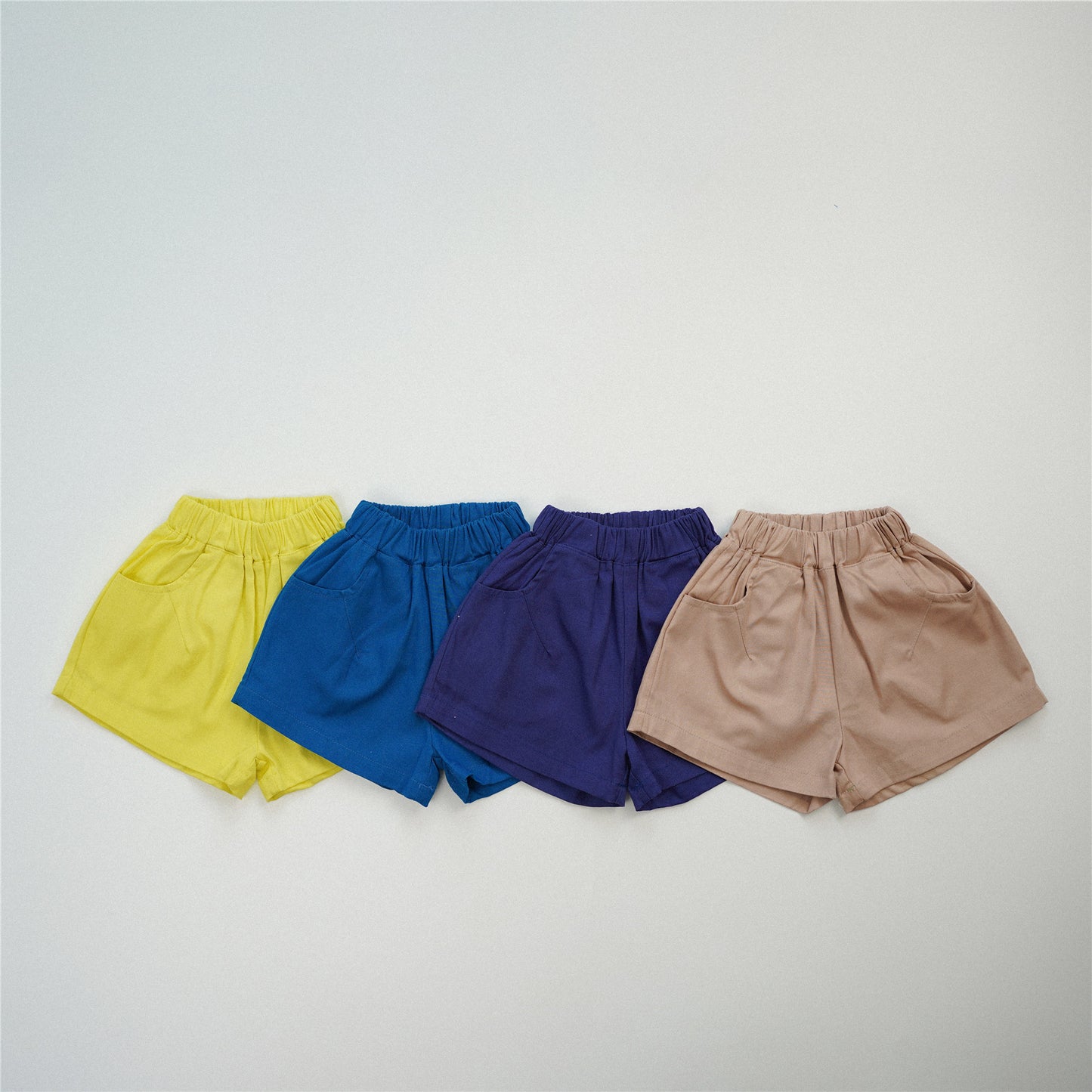 【S4042621】夏季款 兒童短褲 褲子 水洗純棉 五分短褲-4色