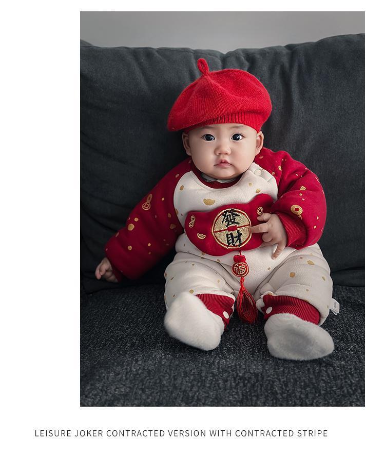  【D4112915】新年嬰幼兒拜年服 連身爬服 保暖外出服 66-90cm新年裝Baby Parks 童裝批發 Baby Parks 童裝批發