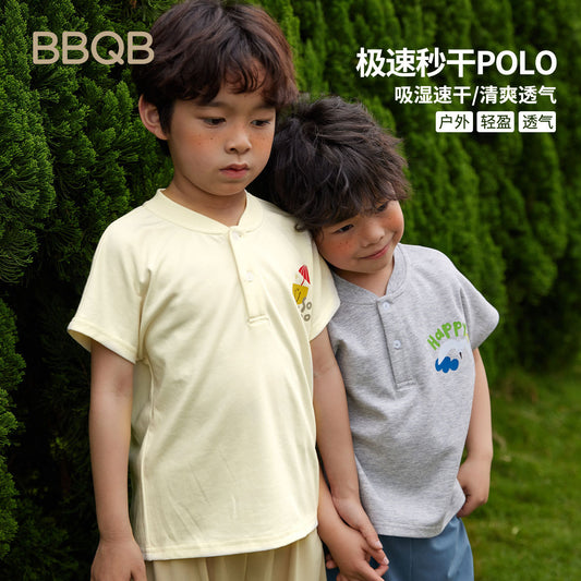 【D4051004】夏季款 兒童短袖T恤衫 Polo領衫 素色小童半袖T薄款-4色