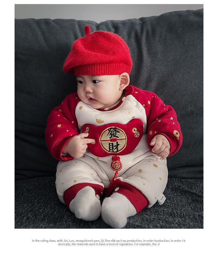  【D4112915】新年嬰幼兒拜年服 連身爬服 保暖外出服 66-90cm新年裝Baby Parks 童裝批發 Baby Parks 童裝批發