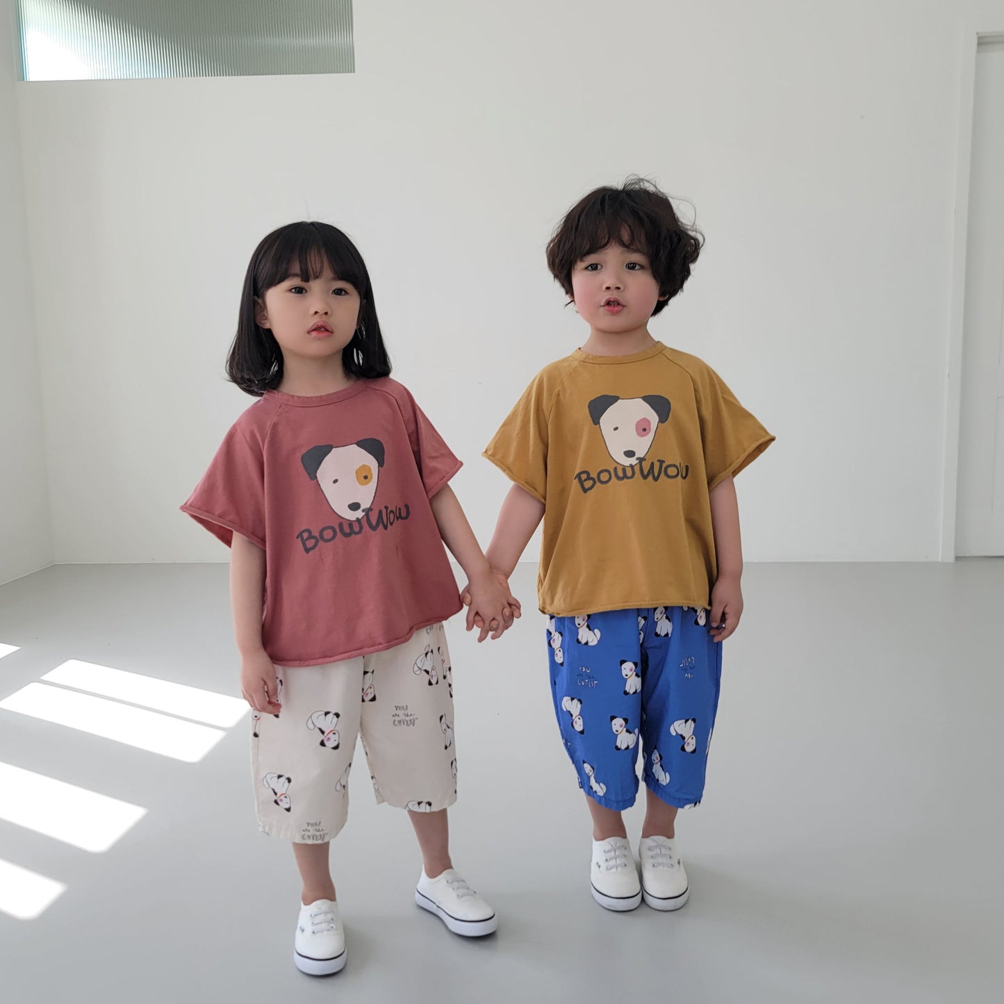 【S4042617】夏季款 兒童T恤 卡通印花T恤 兒童休閒上衣 兄妹裝-2色