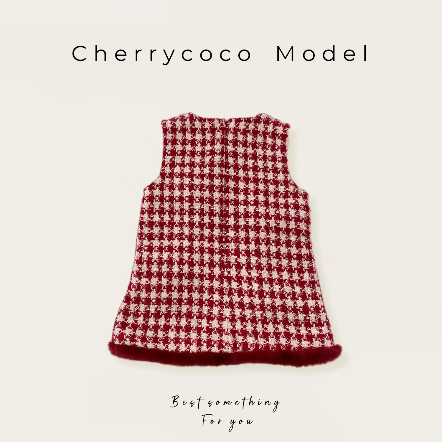  【D4112207】Cherrycoco女童新年款甜美愛心毛呢加絨背心裙，針織衫蓓蕾帽套裝，秋冬必備時尚童裝Baby Parks 童裝批發