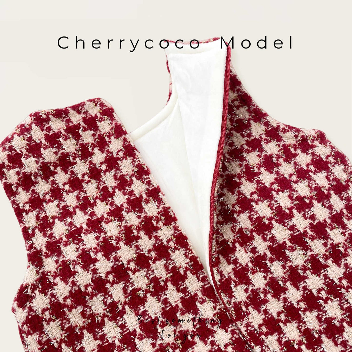  【D4112207】Cherrycoco女童新年款甜美愛心毛呢加絨背心裙，針織衫蓓蕾帽套裝，秋冬必備時尚童裝Baby Parks 童裝批發 Baby Parks 童裝批發