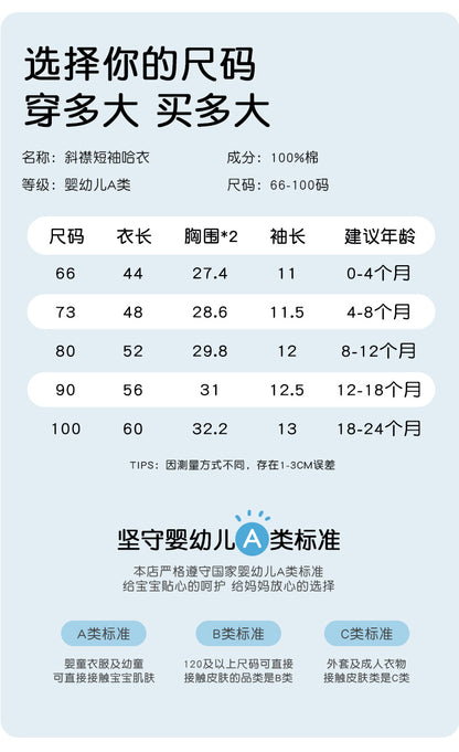 【K3071815】特價款 嬰幼兒童包屁衣 短袖連身爬服 薄款純棉無骨斜襟睡衣-9色 - Baby Parks 童裝批發