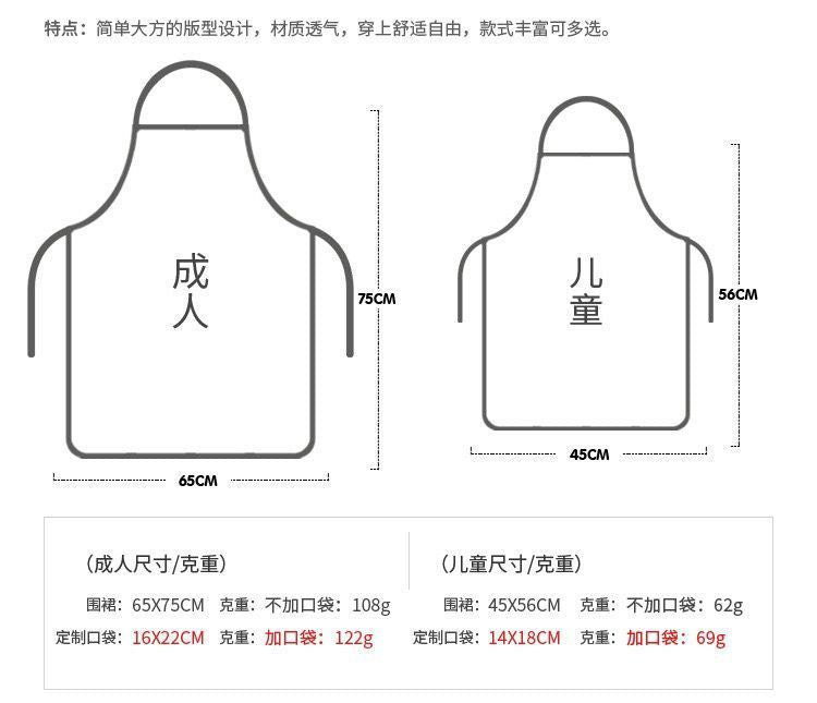 【Y3070709】漢堡水果亞麻無袖圍裙 親子做飯 畫畫 防油 防污 布藝圍兜-多色 - Baby Parks 童裝批發