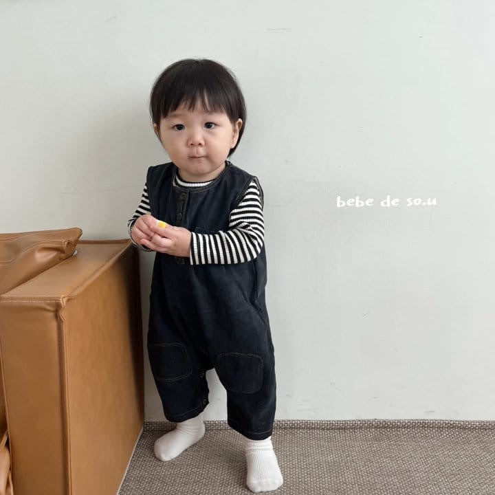  【K2101813】秋冬款 嬰幼兒吊帶褲 寶寶牛仔連身牛仔爬服包屁衣Baby Parks 童裝批發 Baby Parks 童裝批發