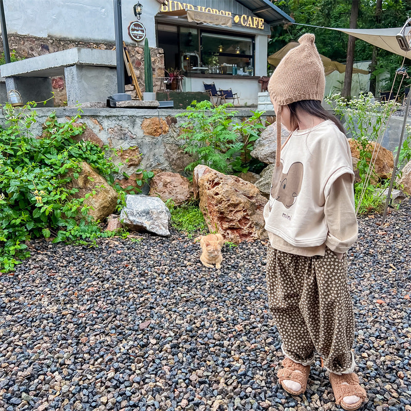  秋季款嬰幼兒童長袖上衣 | 韓版小象背心外搭，時尚舒適，2種顏色可選Baby Parks 童裝批發 Baby Parks 童裝批發