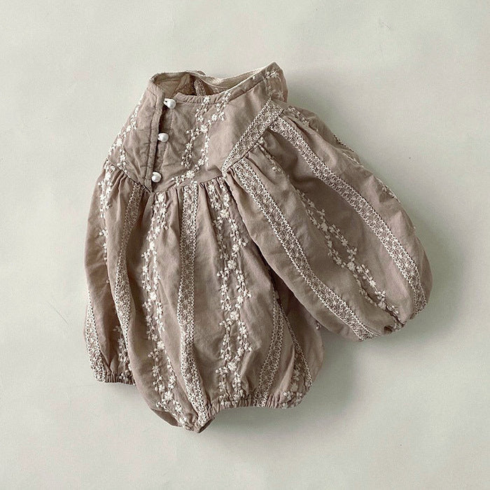  特價❗【K2122712】嬰幼兒寶寶刺繡花爬服包屁衣-2色Baby Parks 童裝批發 Baby Parks 童裝批發