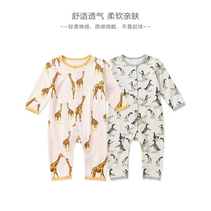  【K2122002】寶寶秋冬棉質連身長袖爬服包屁衣-多色Baby Parks 童裝批發