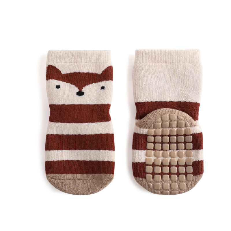 【Y2093005】0-5歲 嬰兒地板襪秋冬室內防滑學步襪中筒棉-5色