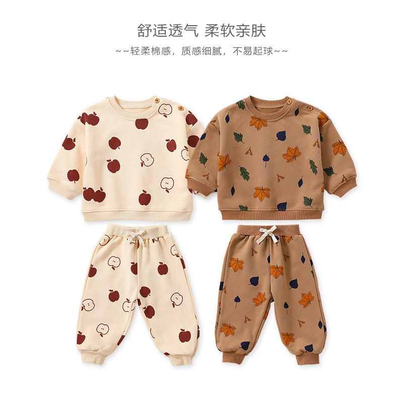  【D2122011】嬰幼兒衛衣套裝秋冬抓絨保暖外出服上衣 / 下身 -4色Baby Parks 童裝批發 Baby Parks 童裝批發